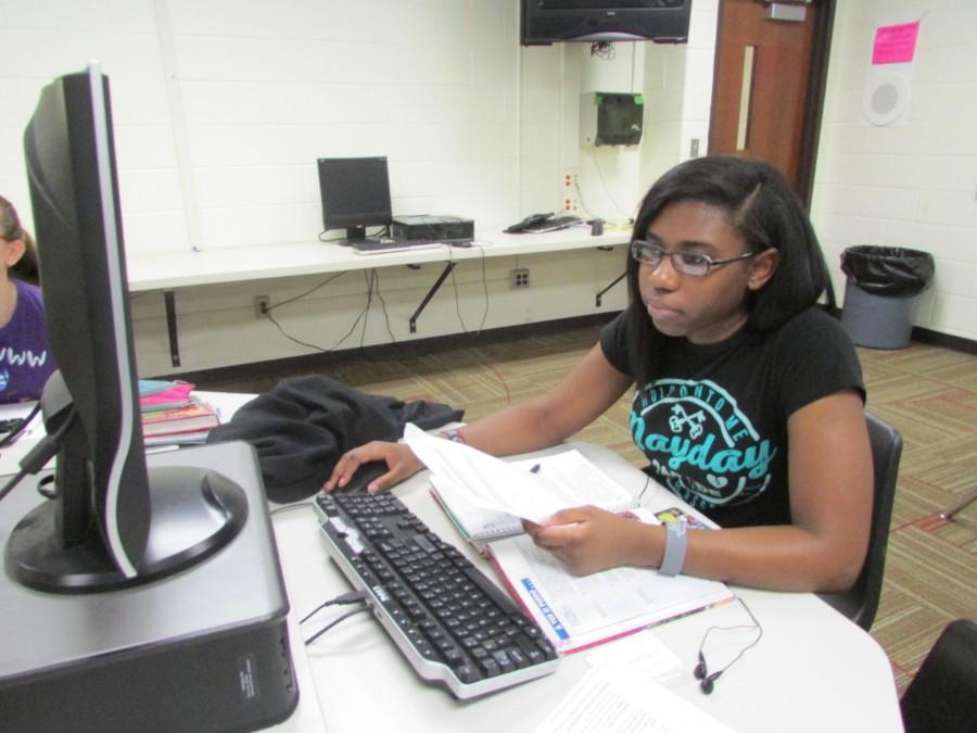 Junior TyriAonna Stubbs-Ashley prepares for upcoming tests.