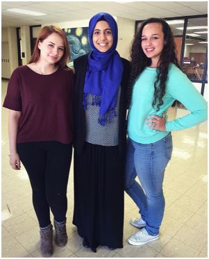 Fatimah with her friends Jenna Stanley and Jalissa Long-Jolley.