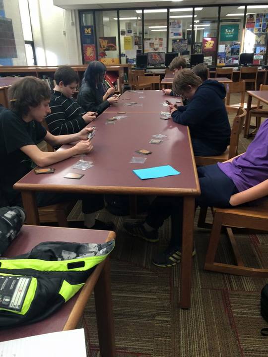The gaming club prepares for their tournament.