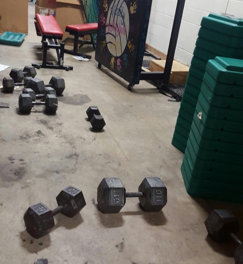 Equipment in the weight room, such as these weights, are soon to be upgraded.