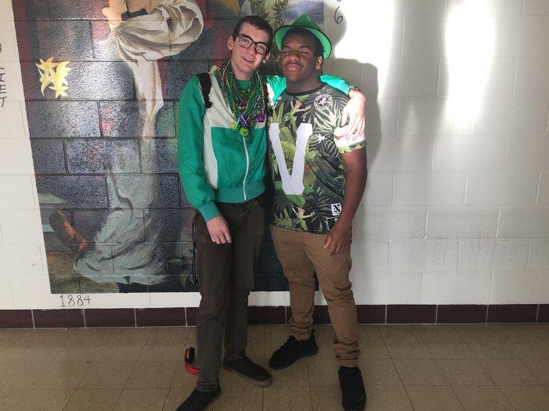 John Mitchell and Elijah Davis are happy to celebrate St. Patricks Day