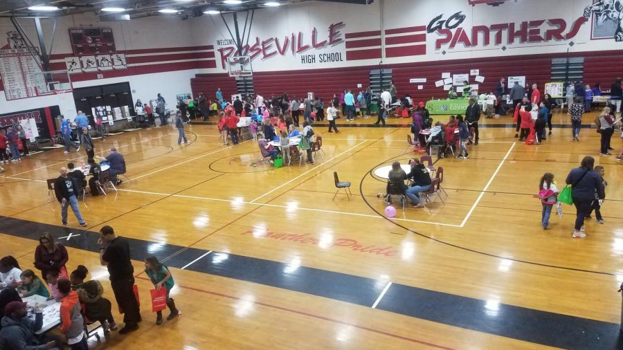 Gym set up for families to enjoy events. 