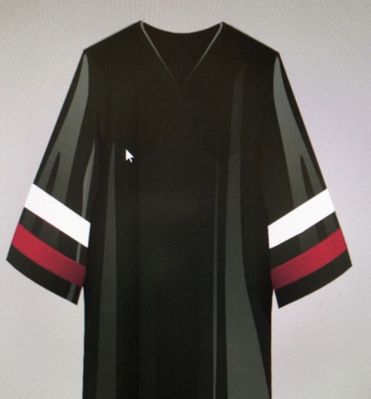 The new and improved gowns for the graduating class of 2020.